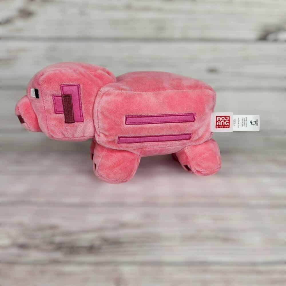 Minecraft Pink Pig Plush 9in Pixelated Stuffed Soft Mattel Collectible